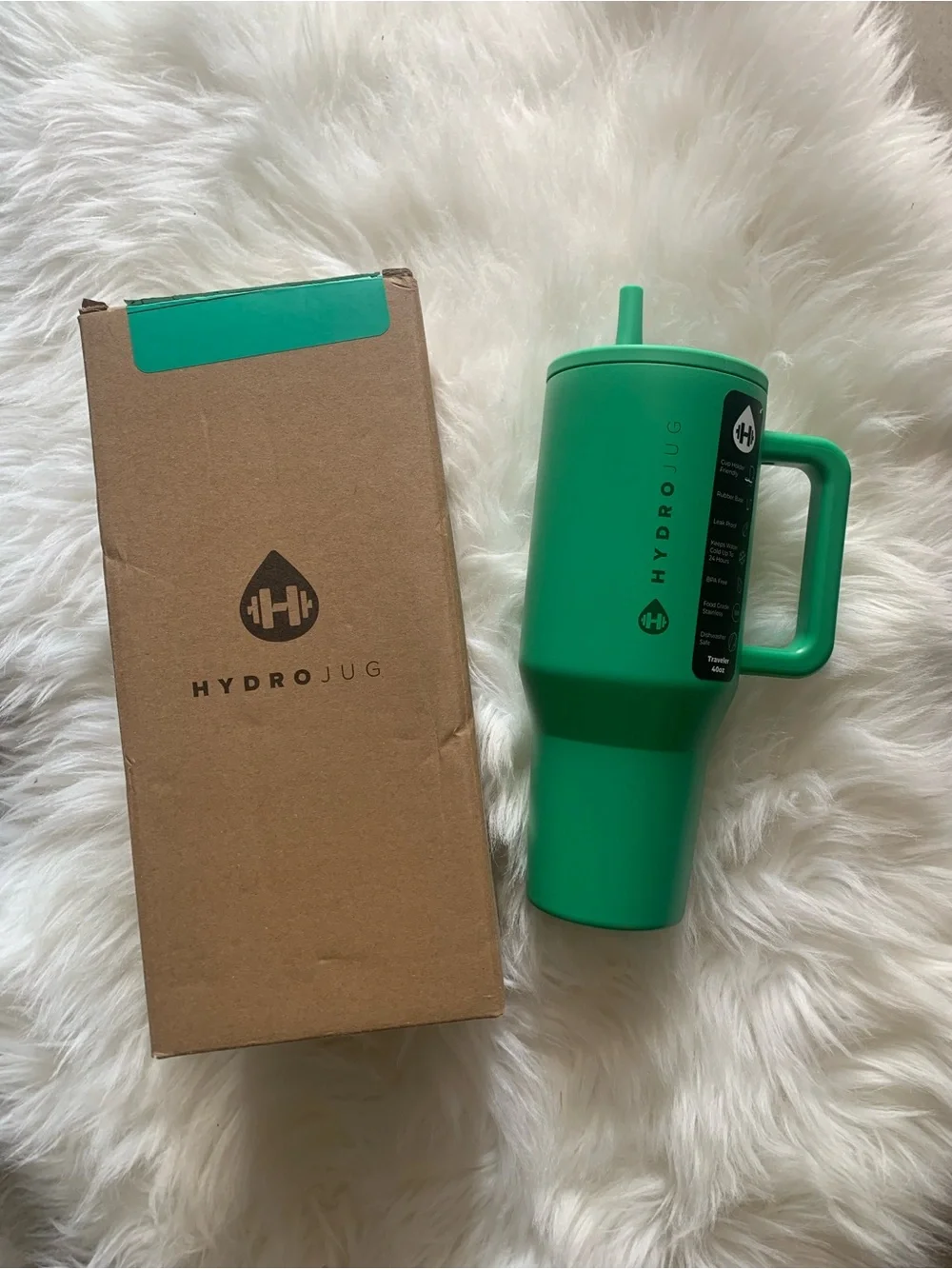 HydroJug Green Travel Tumbler with Handleo 40oz Stainless Steel